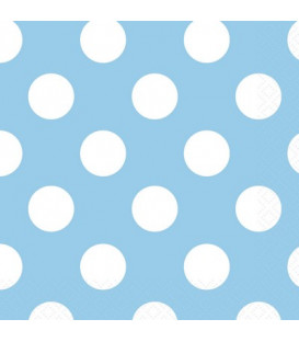 Tovagliolo 25 x 25 cm Azzurro Pois Bianchi 3 confezioni