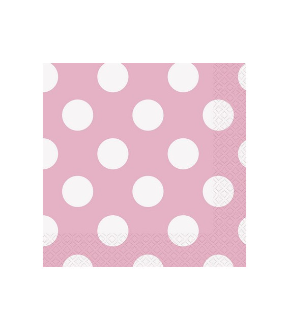 Tovagliolo 25 x 25 cm Rosa Pois Bianchi 3 confezioni