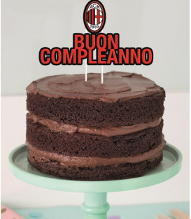 Decorazione Buon Compleanno Milan 1 pz