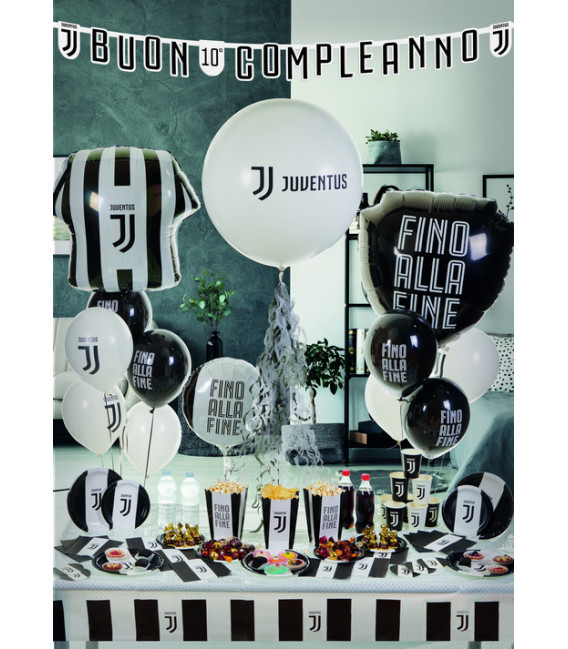 Festone Buon Compleanno Jumbo 294x20cm personalizzabile con adesivi Juventus 1 pz