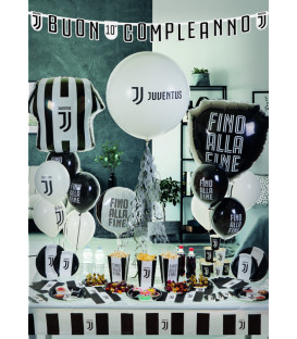 Festone Buon Compleanno Jumbo 294x20cm personalizzabile con adesivi Juventus 1 pz