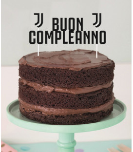 Decorazione Buon Compleanno Juventus L.17, H.18 cm 1 pz