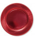 Piatti Piani di Carta a Righe Rosso Metallizzato Lucido 21 cm