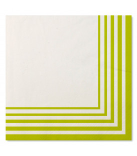 Tovaglioli Compostabili Bianco Verde Lime 33 x 33 cm 3 confezioni