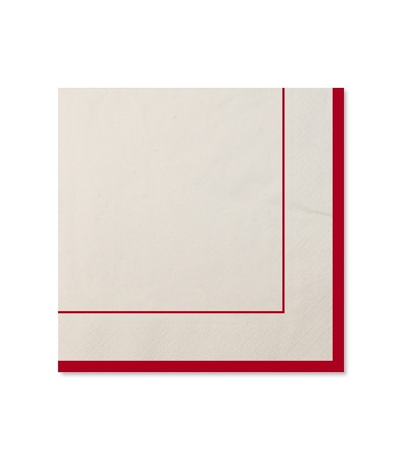 Tovaglioli a Righe Bordo Rosso Classic Red 33 x 33 cm 3 confezioni