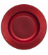 Piatti Fondi di Carta a Righe Rosso Metallizzato Satinato 25,5 cm
