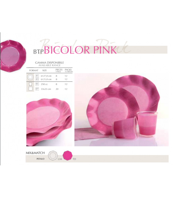 Bicchieri di Plastica PPL Bicolore Pink - Fucsia 250 cc 3 confezioni