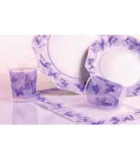 Bicchieri di Plastica PPL Farfalla Viola 250 cc 3 confezioni