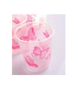 Bicchieri di Plastica PPL Farfalla Rosa 250 cc 3 confezioni