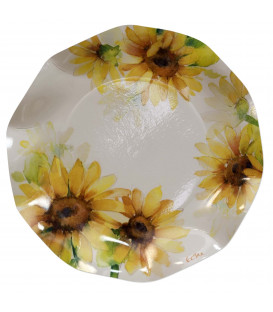 Piatti Piani di Carta a Petalo Sunflower 27 cm