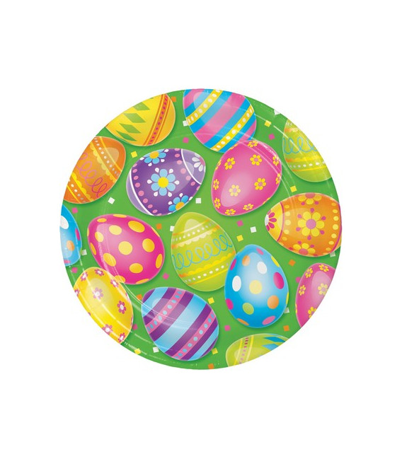 Piatto carta 23 cm Colorful Easter Eggs 8 pz