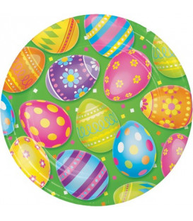 Piatto carta 23 cm Colorful Easter Eggs 8 pz