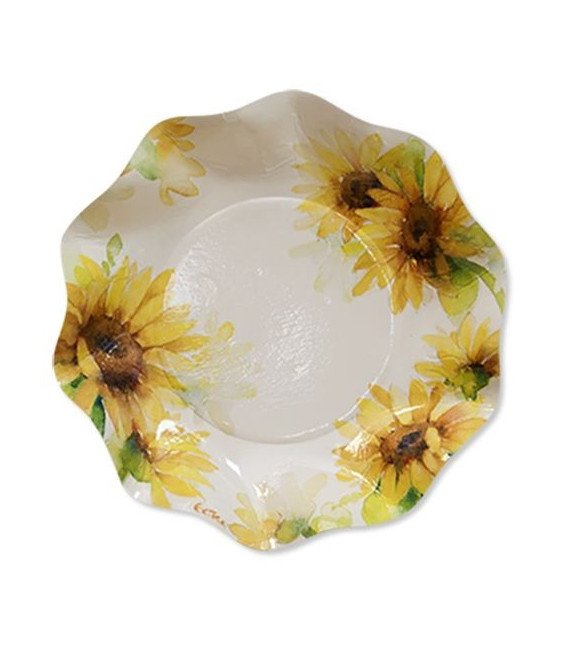 Piatti Fondi di Carta a Petalo Sunflower 24 cm