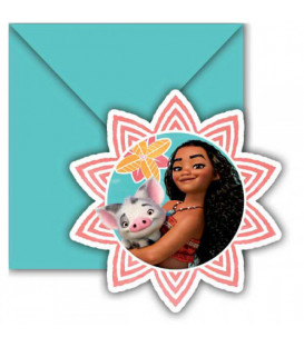 Inviti Oceania 14 x 8,5 cm Disney Moana 6 Pz