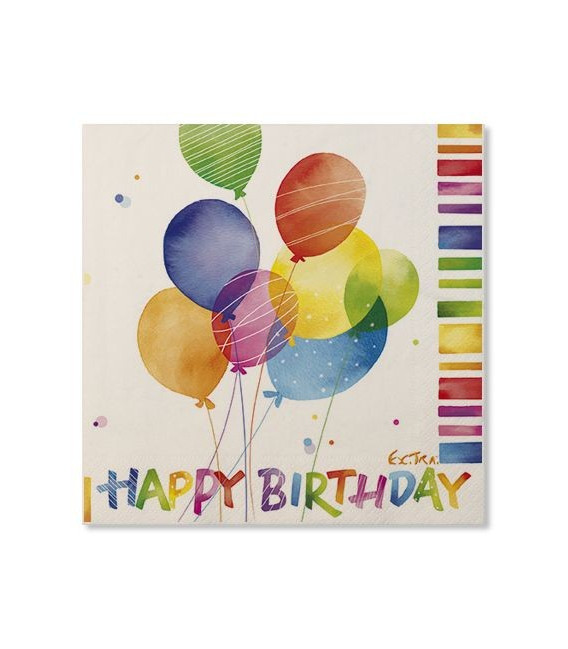 Tovaglioli Happy Birthday 33 x 33 cm 3 confezioni