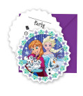 Inviti FROZEN SNOWFLAKES 14 x 8,5 cm 6 Biglietti 6 Buste