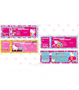 Biglietti Inviti HELLO KITTY 22,5 x 7,6 cm 15 Pz