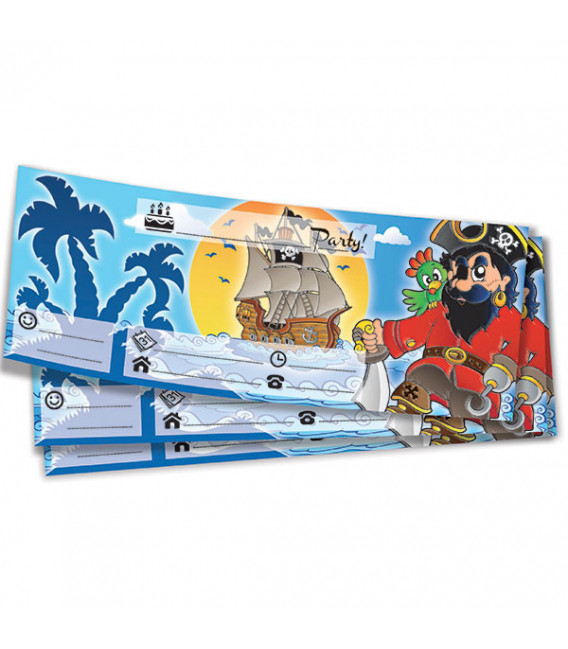 Inviti PIRATI 20 x 7,5 cm 20 Pz