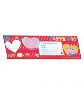 Biglietti Inviti PEPPA PIG 20 x 7,5 cm 20 Pz