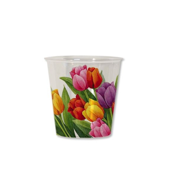 Bicchieri di Plastica Tulipani Colorati 300 cc