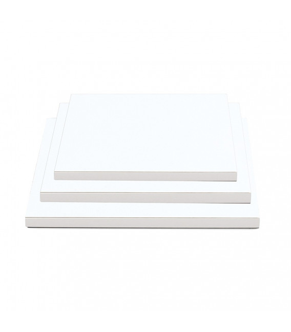 Sottotorta Vassoio Rigido Quadrato Bianco H 1,2 cm