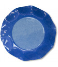 Piatti Piani di Carta a Petalo Bicolore Turchese - Blu Cobalto 27 cm 2 confezioni
