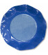 Piatti Piani di Carta a Petalo Bicolore Turchese - Blu Cobalto 27 cm 2 confezioni