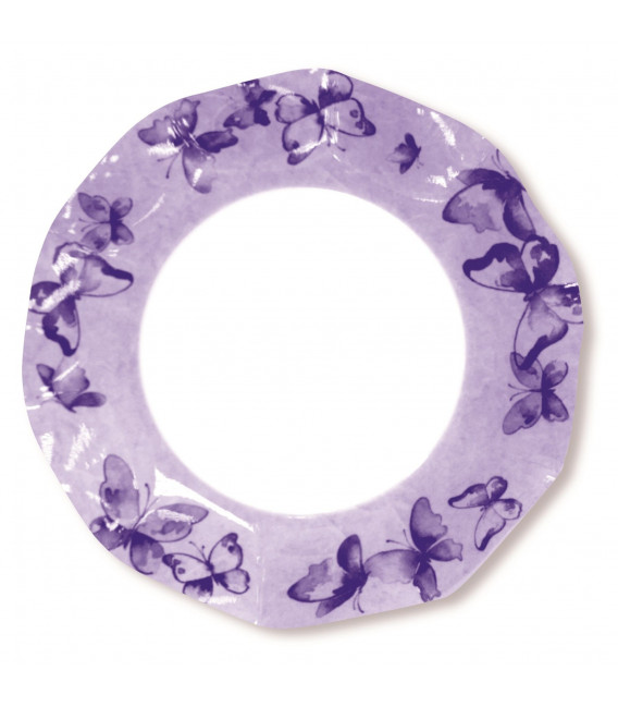 Piatti Piani di Carta a Petalo Farfalla Viola 27 cm 2 confezioni