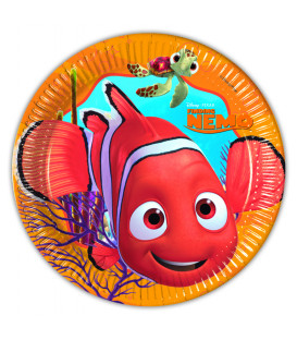 Piatto Piano Grande di Carta 23 cm Alla ricerca di Nemo Disney Pixar