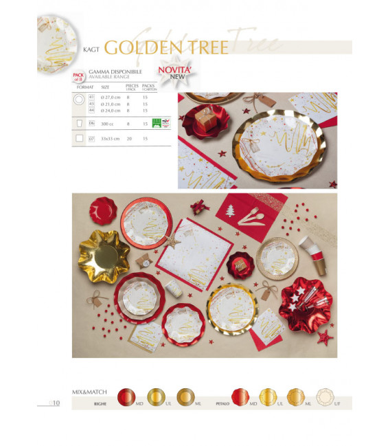 Piatti Piani di Carta Compostabili Golden Tree 27 cm