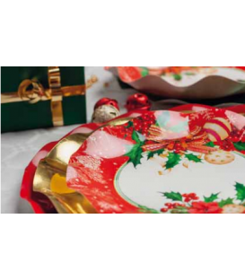 Piatti Piani di Carta Compostabili Christmas Decoration 27 cm