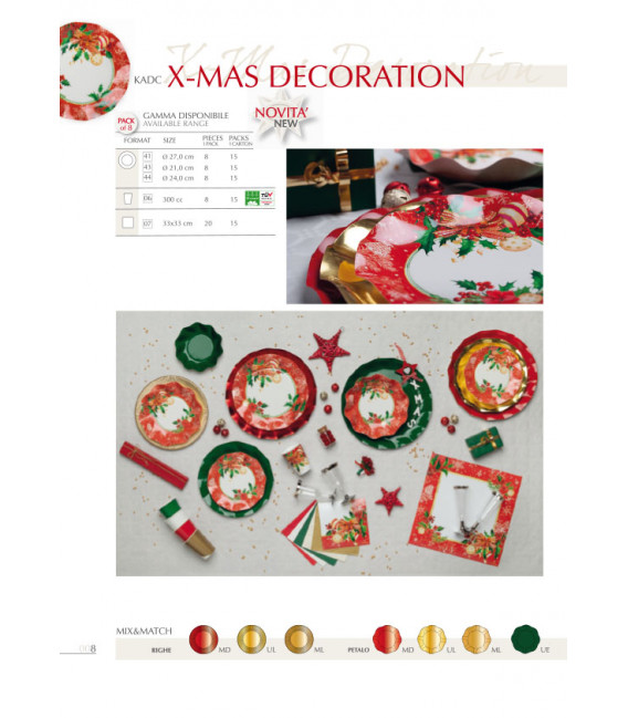 Piatti Piani di Carta Compostabili Christmas Decoration 21 cm