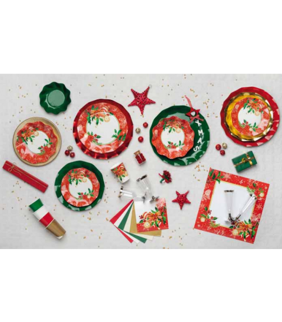 Piatti Piani di Carta Compostabili Christmas Decoration 21 cm