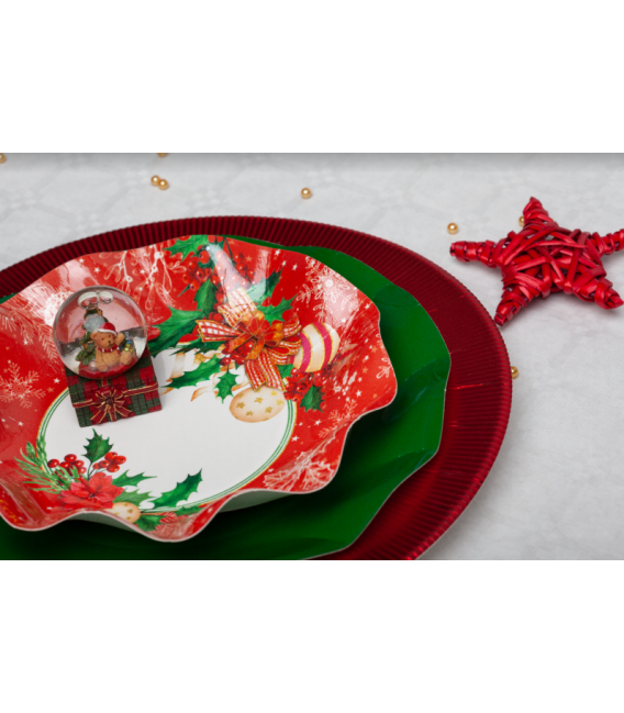 Piatti Piani di Carta Compostabili Christmas Decoration 21 cm
