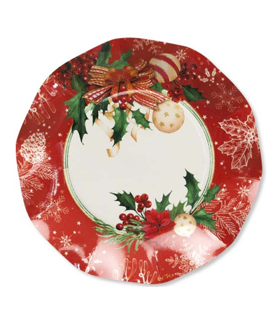 Piatti Piani di Carta Compostabili Christmas Decoration 21 cm