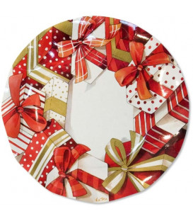 Piatti Piani di Carta a Petalo Natale Christmas Gift 27 cm