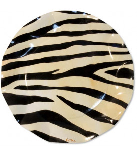 Piatti Piani di Carta a Petalo Zebra 27 cm