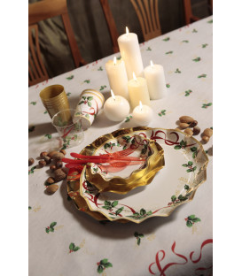 Piatti Piani di Carta a Petalo Natale Ribbon 27 cm 2 Confezioni