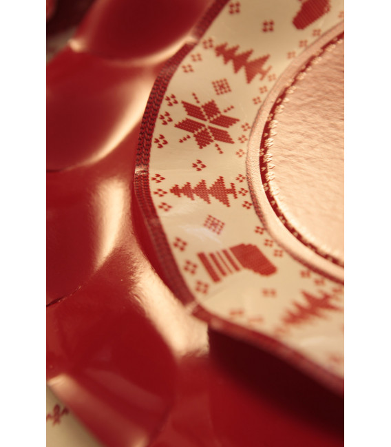 Piatti Piani di Carta a Petalo Natale Punto Croce 24 cm