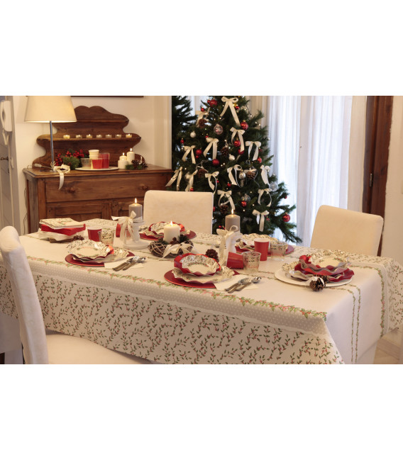 Tovaglia Rettangolare Shabby Christmas 140 x 240 cm