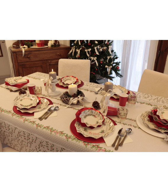 Tovaglia Rettangolare Shabby Christmas 140 x 240 cm