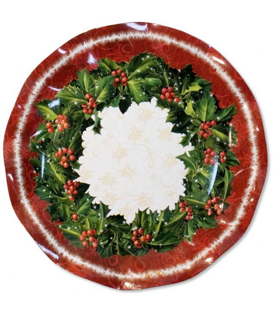 Piatti Piani di Carta a Petalo Natale Ambience 27 cm