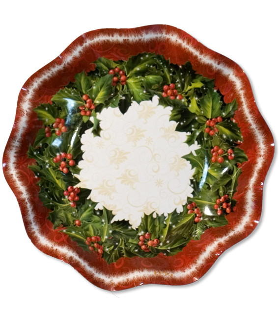 Piatti Fondi di Carta a Petalo Natale Ambience 24 cm