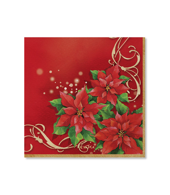 Tovaglioli Natale Poinsettia 33 x 33 cm