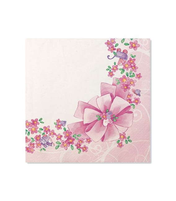 Tovaglioli Battesimo Rosa 33 x 33 cm