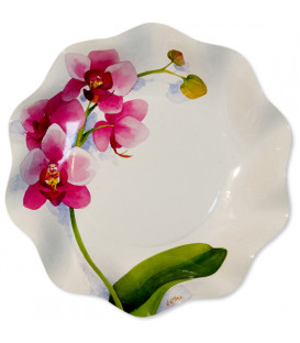 Piatti Fondi di Carta a Petalo Orchidea 24 cm