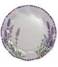 Piatti Piani di Carta a Petalo Fiori Lavanda 24 cm