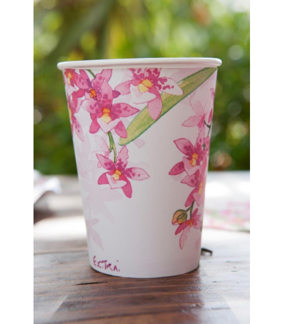 Piatti Fondi di Carta Petalo Orchidea 24 cm