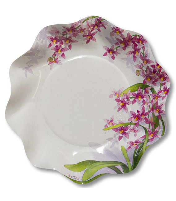 Piatti Fondi di Carta Petalo Orchidea 24 cm