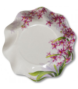 Piatti Fondi di Carta Petalo Orchidea 24 cm